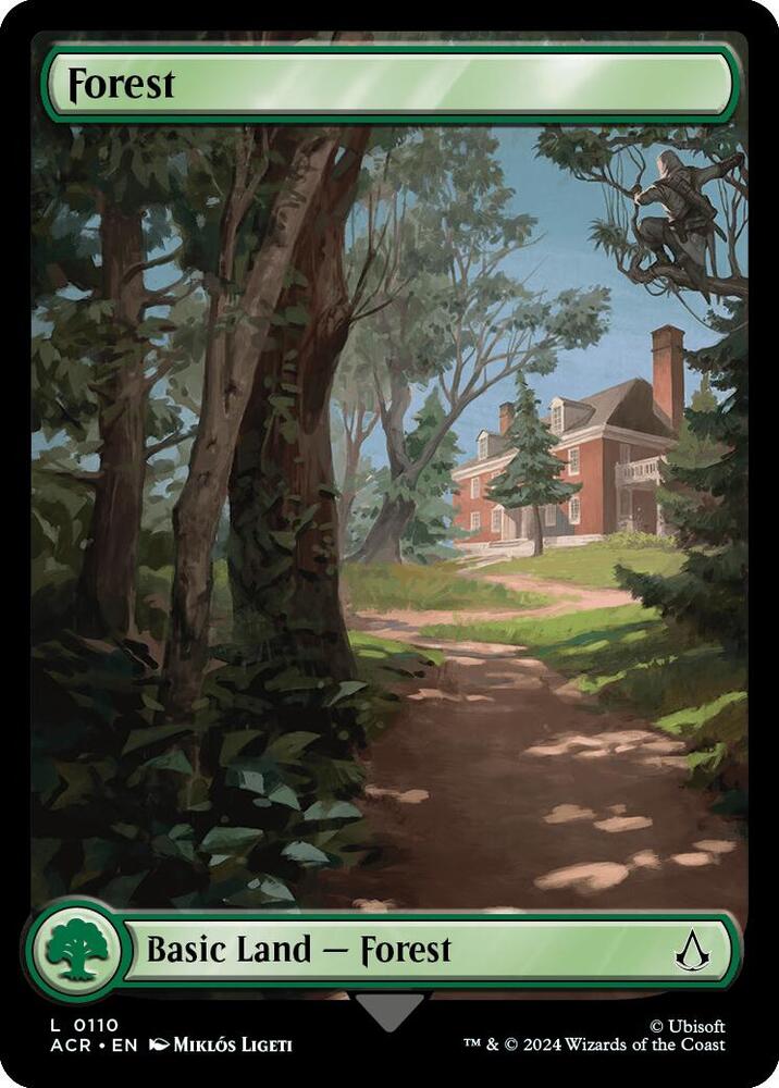 Forest 110 card from Universes Beyond: Assassin's Creed