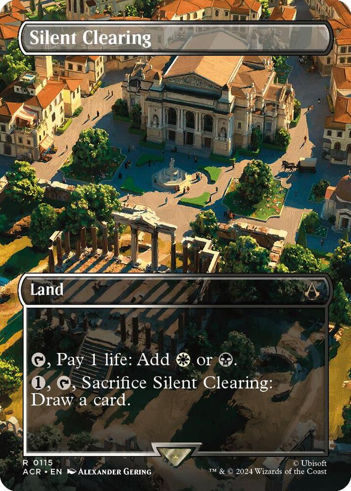 Silent Clearing (Borderless) 115 card from Universes Beyond: Assassin's Creed