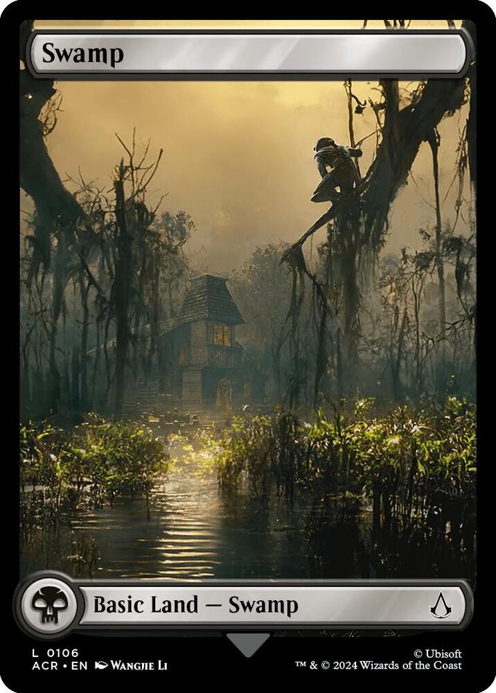 Swamp 106 card from Universes Beyond: Assassin's Creed