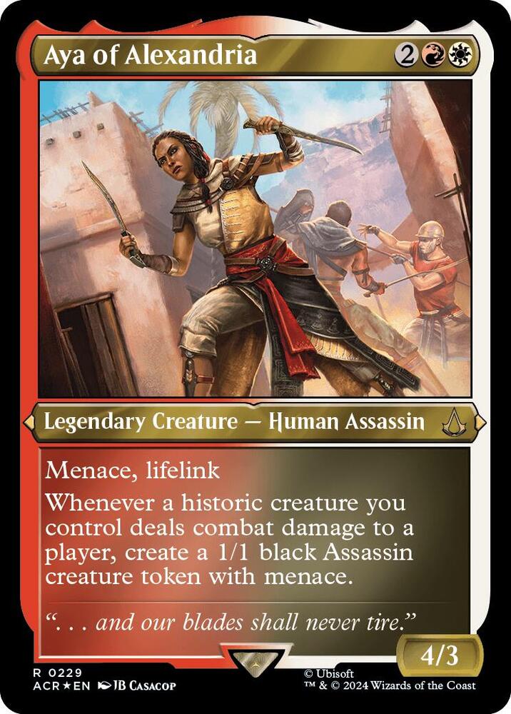 Aya of Alexandria (Foil Etched) 229 card from Universes Beyond: Assassin's Creed