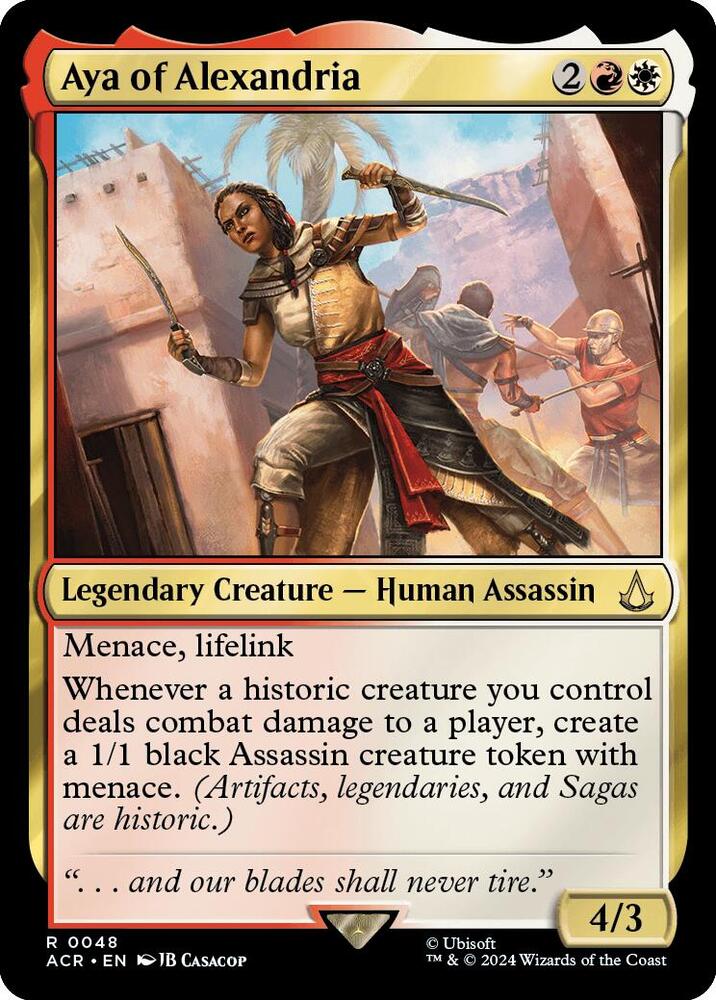 Aya of Alexandria 48 card from Universes Beyond: Assassin's Creed