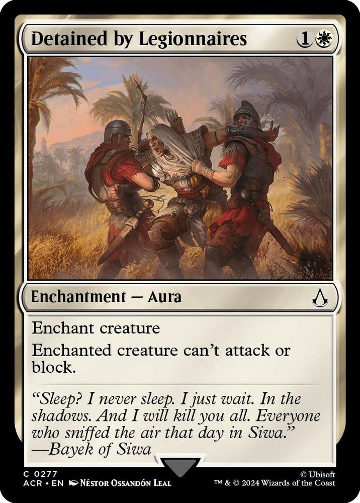 Detained by Legionnaires 277 card from Universes Beyond: Assassin's Creed