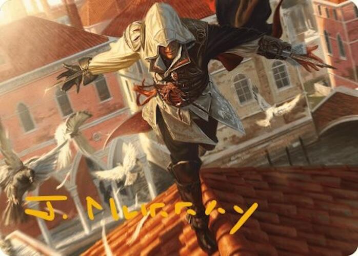 Ezio, Blade of Vengeance Art Card (Gold-Stamped Signature) 19 card from Art Series: Universes Beyond: Assassin's Creed