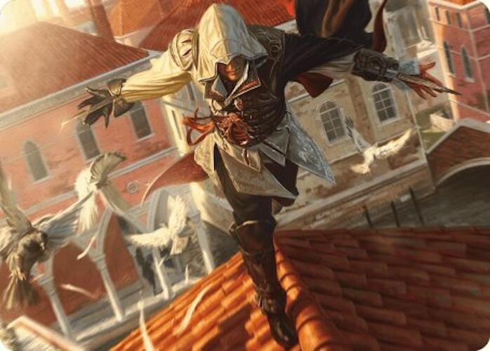 Ezio, Blade of Vengeance Art Card 19 card from Art Series: Universes Beyond: Assassin's Creed