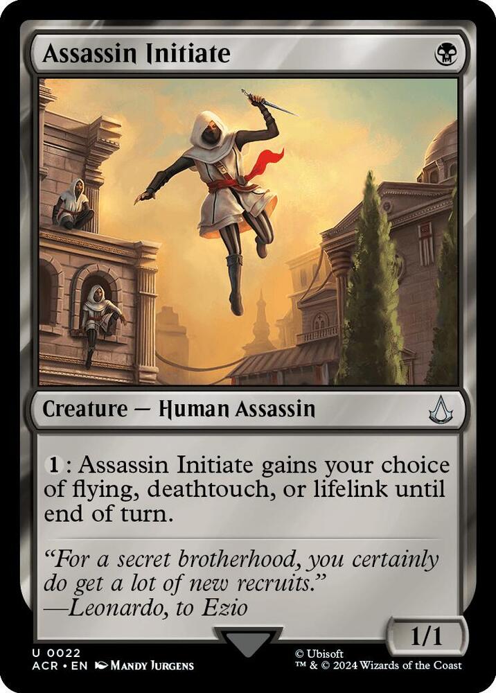 Assassin Initiate 22 card from Universes Beyond: Assassin's Creed