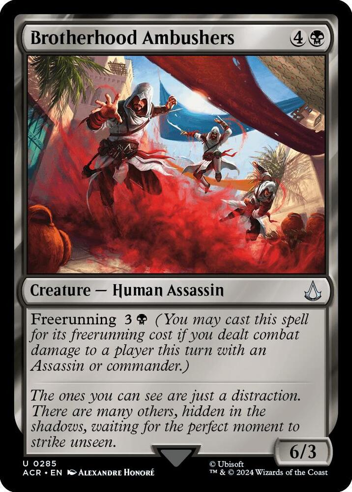 Brotherhood Ambushers 285 card from Universes Beyond: Assassin's Creed