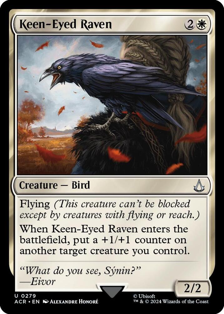 Keen-Eyed Raven 279 card from Universes Beyond: Assassin's Creed