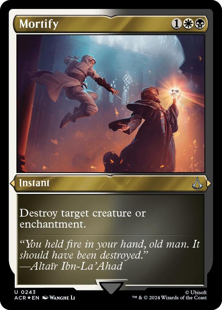 Mortify (Foil Etched) 243 card from Universes Beyond: Assassin's Creed