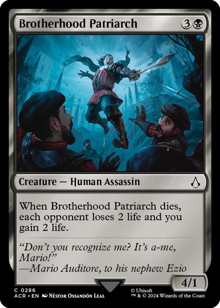 Brotherhood Patriarch 286 card from Universes Beyond: Assassin's Creed