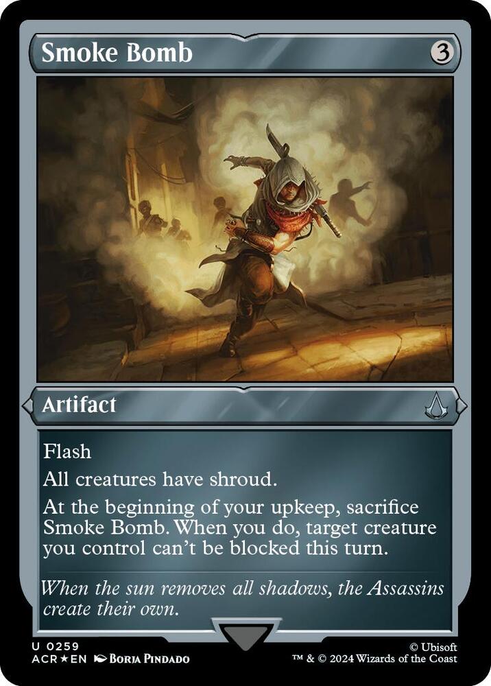Smoke Bomb (Foil Etched) 259 card from Universes Beyond: Assassin's Creed