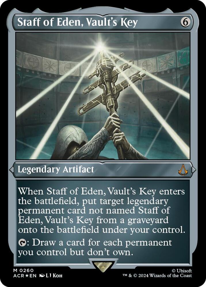 Staff of Eden, Vault's Key (Foil Etched) 260 card from Universes Beyond: Assassin's Creed