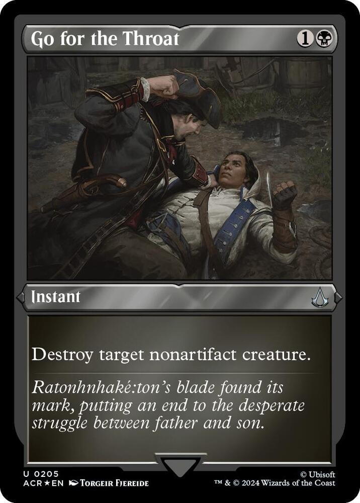 Go for the Throat (Foil Etched) 205 card from Universes Beyond: Assassin's Creed