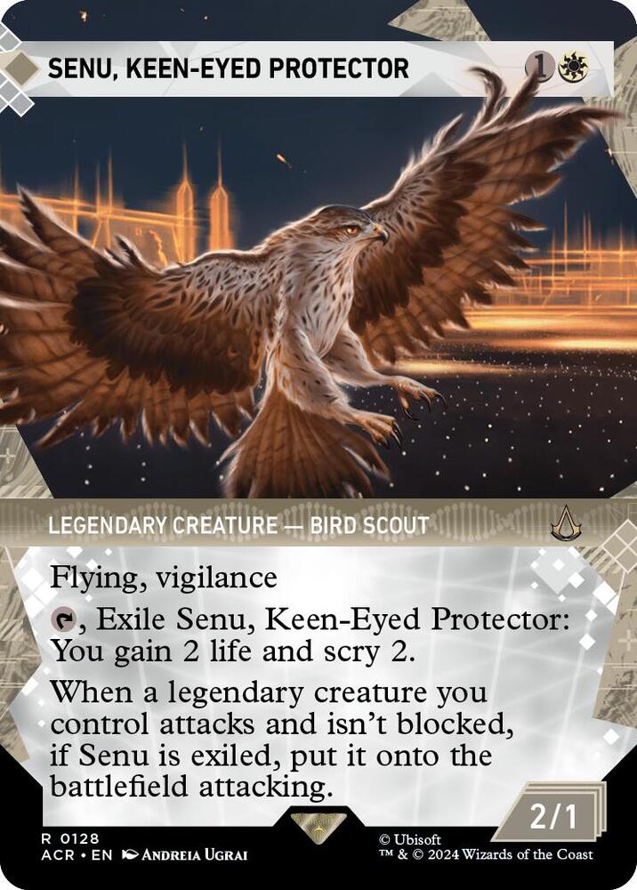 Senu, Keen-Eyed Protector (Showcase) 128 card from Universes Beyond: Assassin's Creed