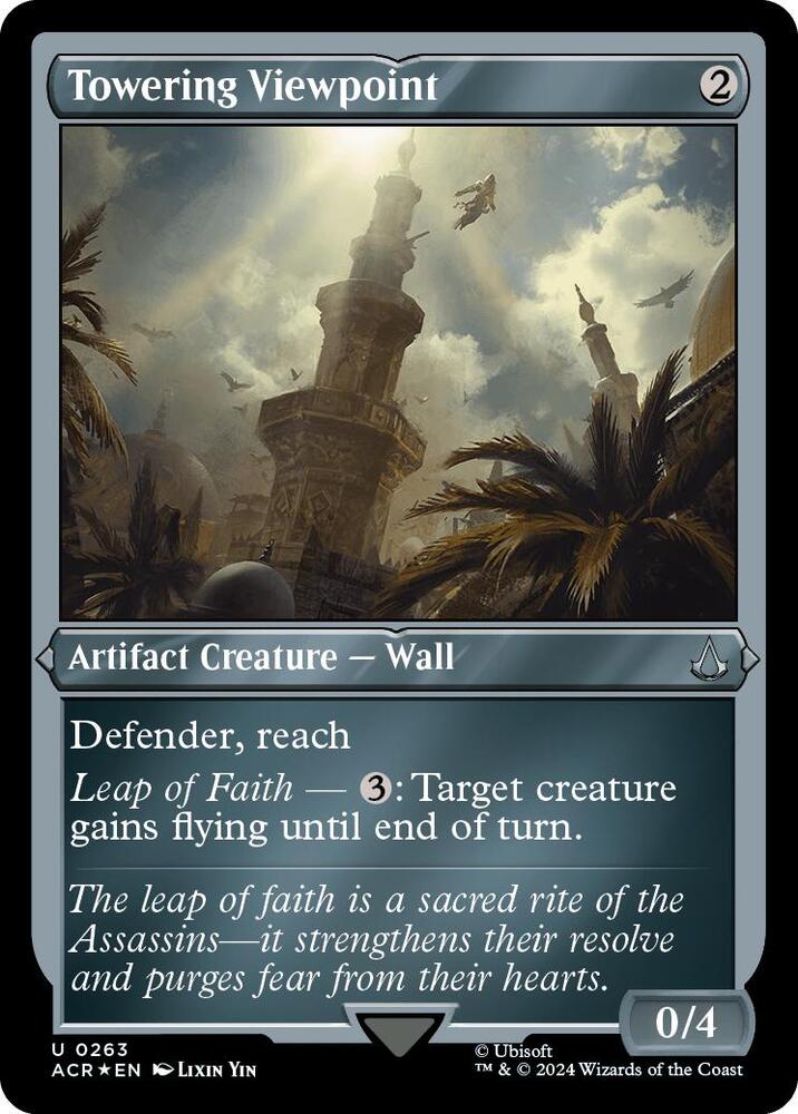 Towering Viewpoint (Foil Etched) 263 card from Universes Beyond: Assassin's Creed