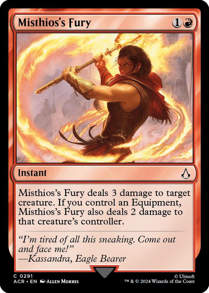 Misthios's Fury 291 card from Universes Beyond: Assassin's Creed
