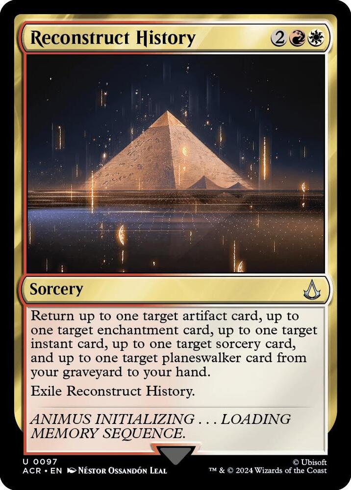 Reconstruct History 97 card from Universes Beyond: Assassin's Creed