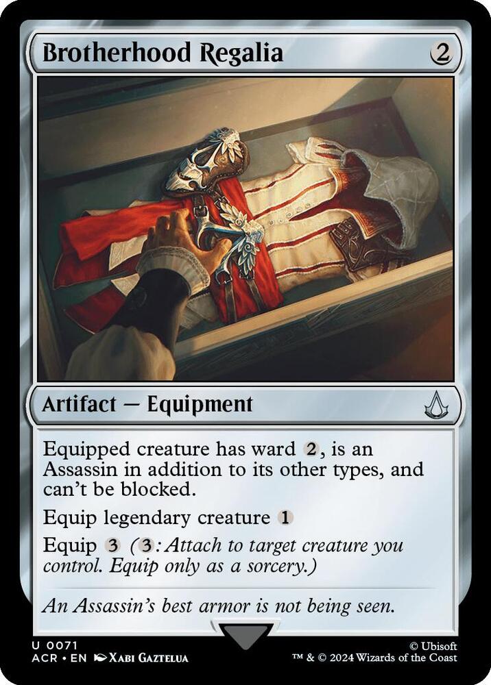 Brotherhood Regalia 71 card from Universes Beyond: Assassin's Creed