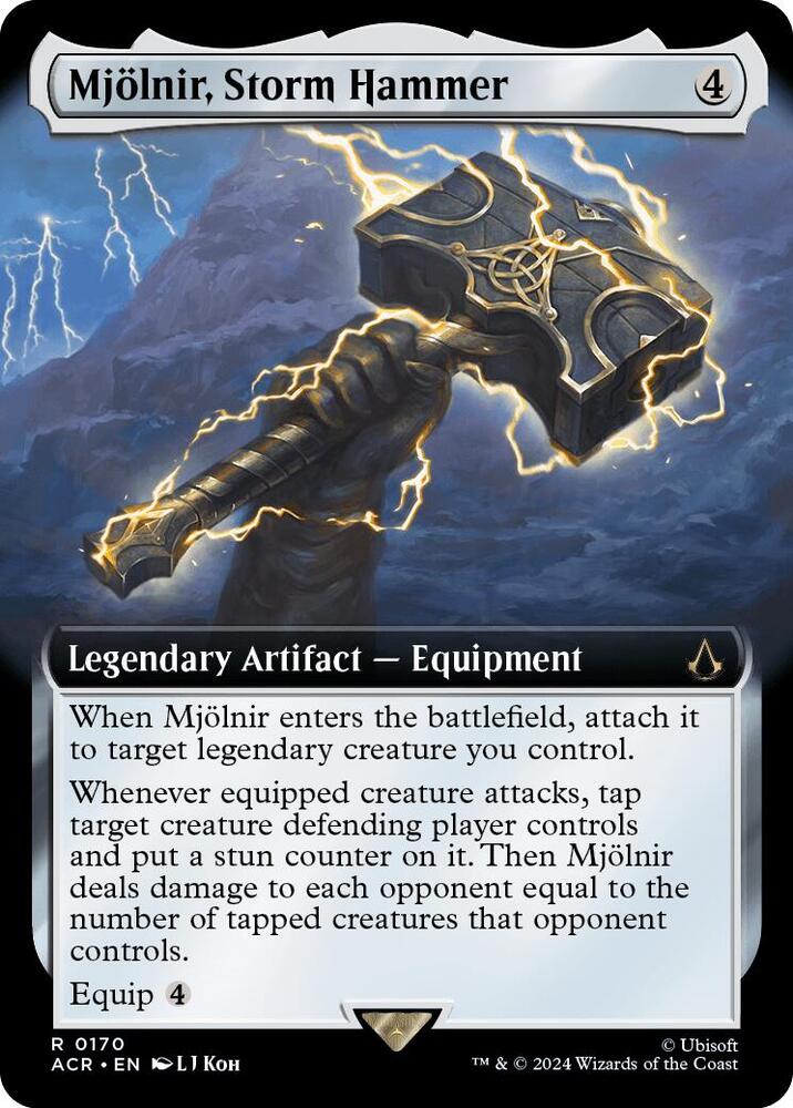Mjolnir, Storm Hammer (Extended Art) 170 card from Universes Beyond: Assassin's Creed