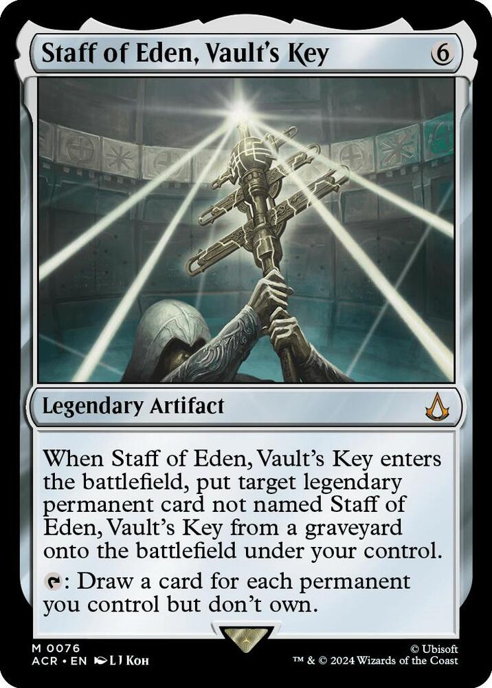 Staff of Eden, Vault's Key 76 card from Universes Beyond: Assassin's Creed