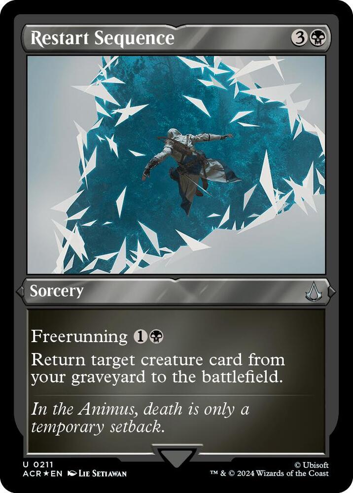 Restart Sequence (Foil Etched) 211 card from Universes Beyond: Assassin's Creed