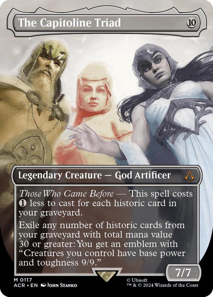 The Capitoline Triad (Borderless) 117 card from Universes Beyond: Assassin's Creed