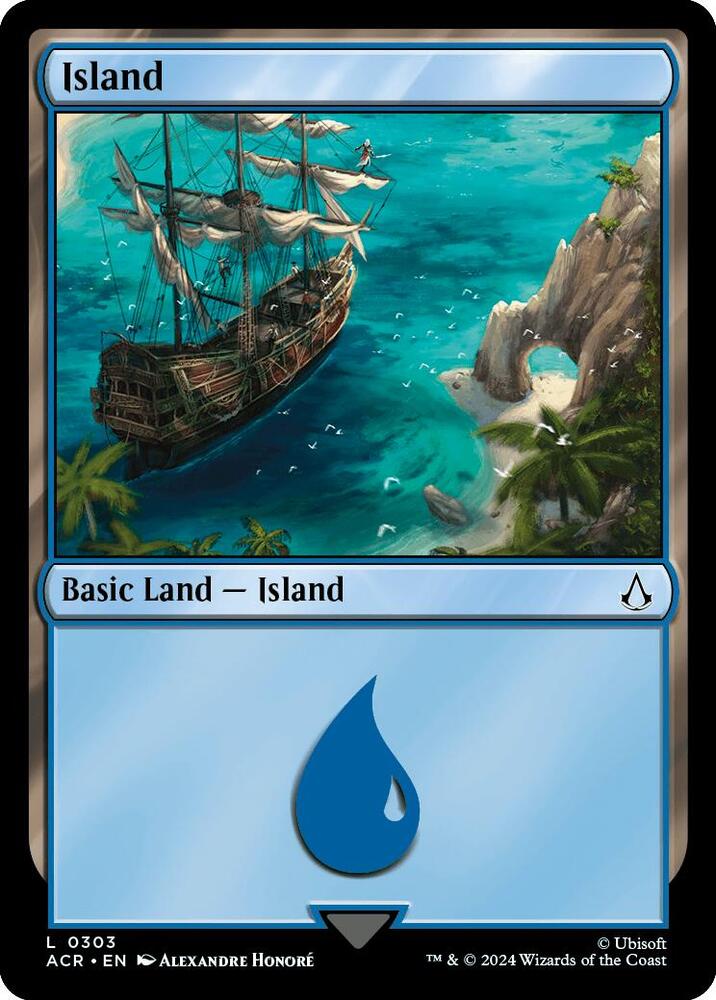 Island 303 card from Universes Beyond: Assassin's Creed
