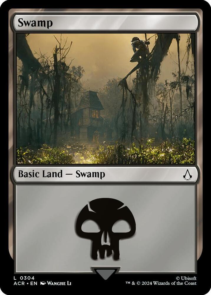 Swamp 304 card from Universes Beyond: Assassin's Creed
