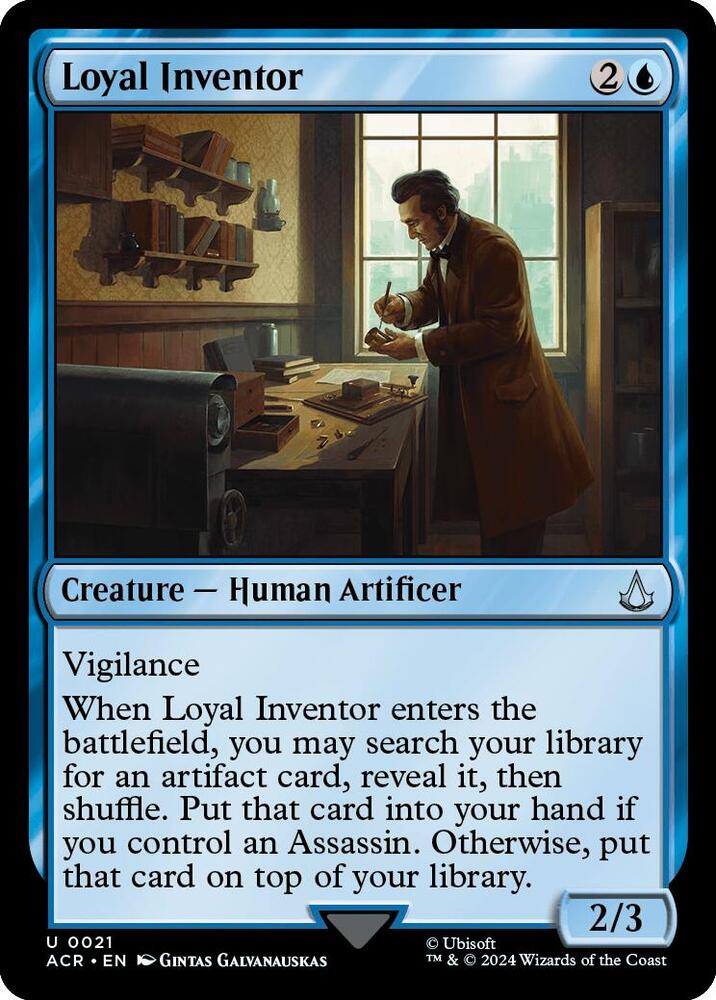 Loyal Inventor 21 card from Universes Beyond: Assassin's Creed