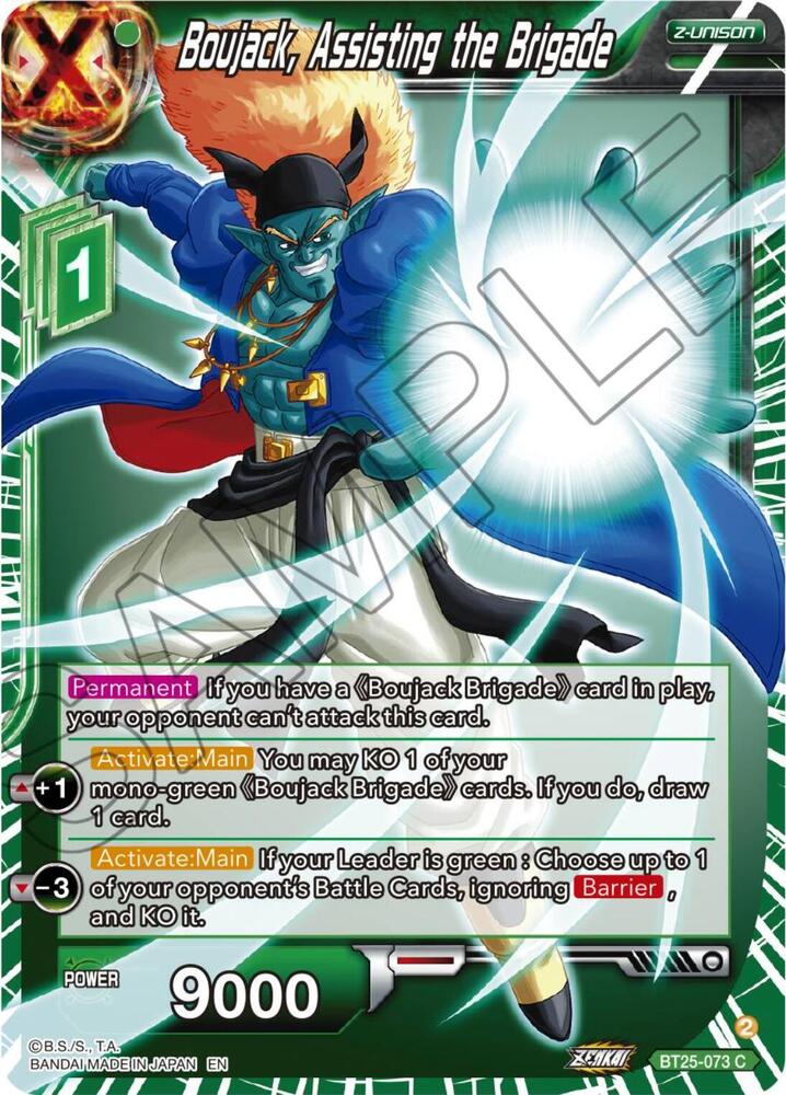 Boujack, Assisting the Brigade BT25-073 card from Legend of the Dragon Balls