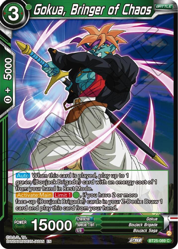 Gokua, Bringer of Chaos BT25-089 card from Legend of the Dragon Balls