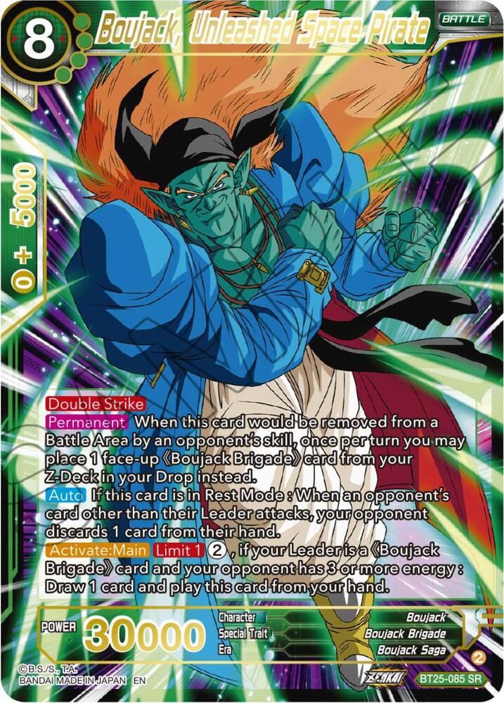 Boujack, Unleashed Space Pirate BT25-085 card from Legend of the Dragon Balls