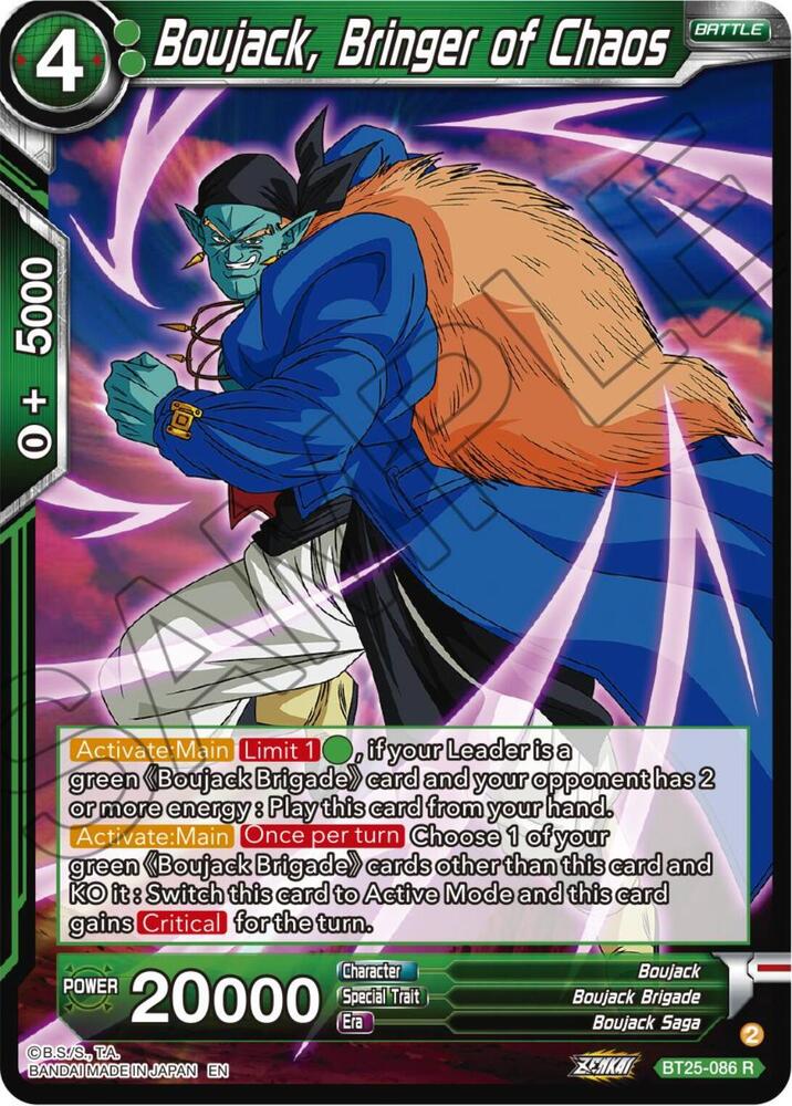 Boujack, Bringer of Chaos BT25-086 card from Legend of the Dragon Balls