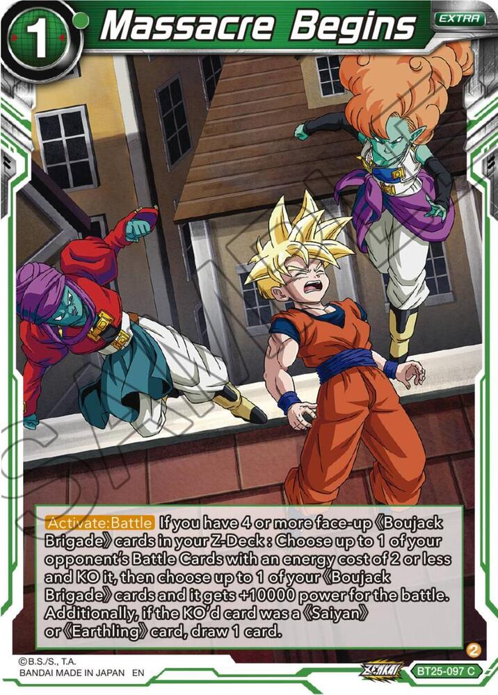 Massacre Begins BT25-097 card from Legend of the Dragon Balls
