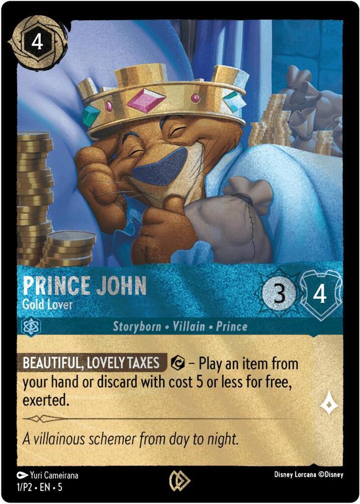 Prince John - Gold Lover 1 card from Disney Lorcana Promo Cards