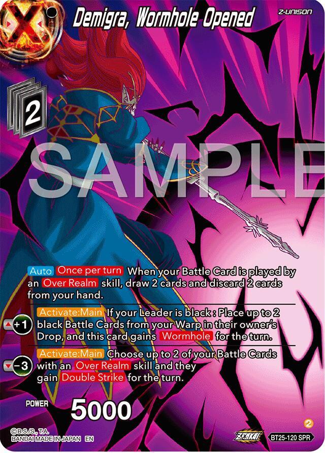 Demigra, Wormhole Opened (SPR) BT25-120 card from Legend of the Dragon Balls