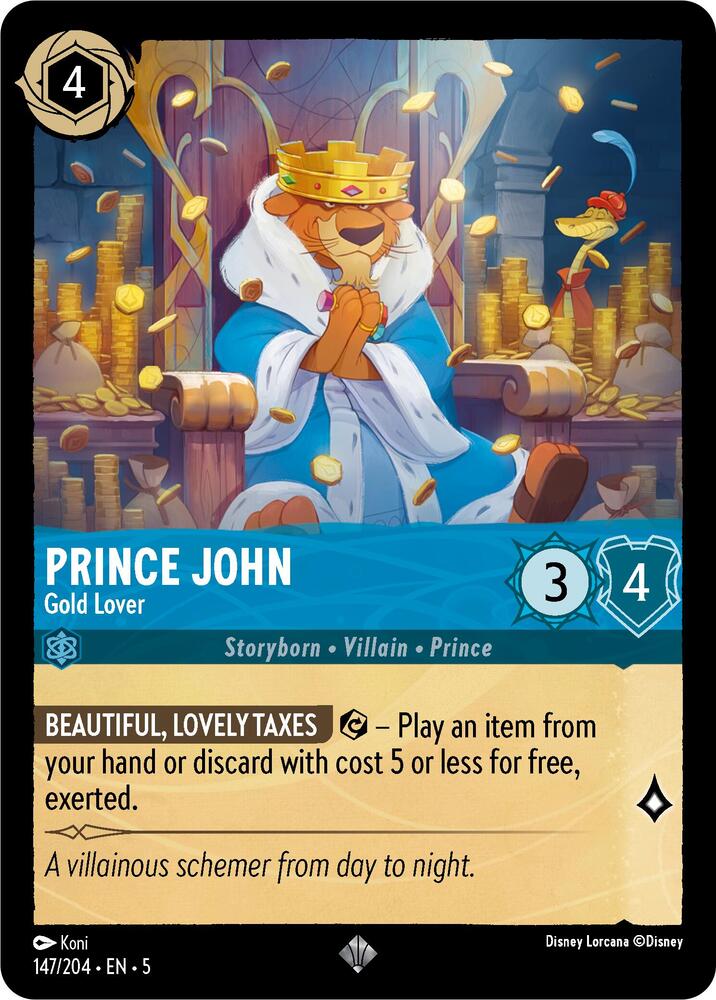 Prince John - Gold Lover 147/204 card from Shimmering Skies