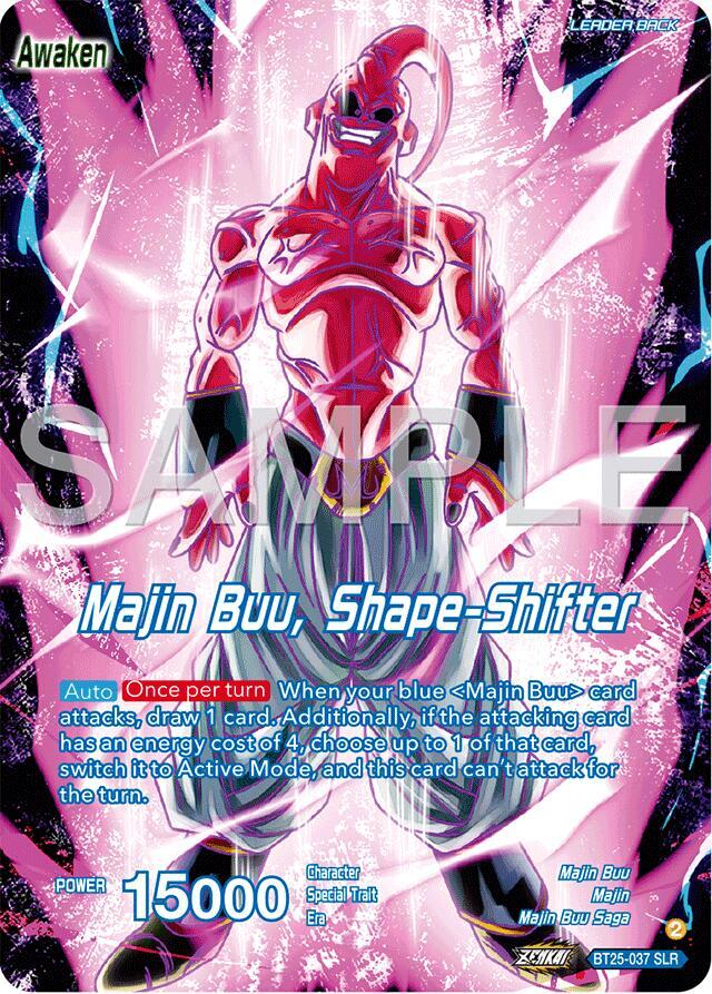 Majin Buu // Majin Buu, Shape-Shifter (SLR) BT25-037 card from Legend of the Dragon Balls