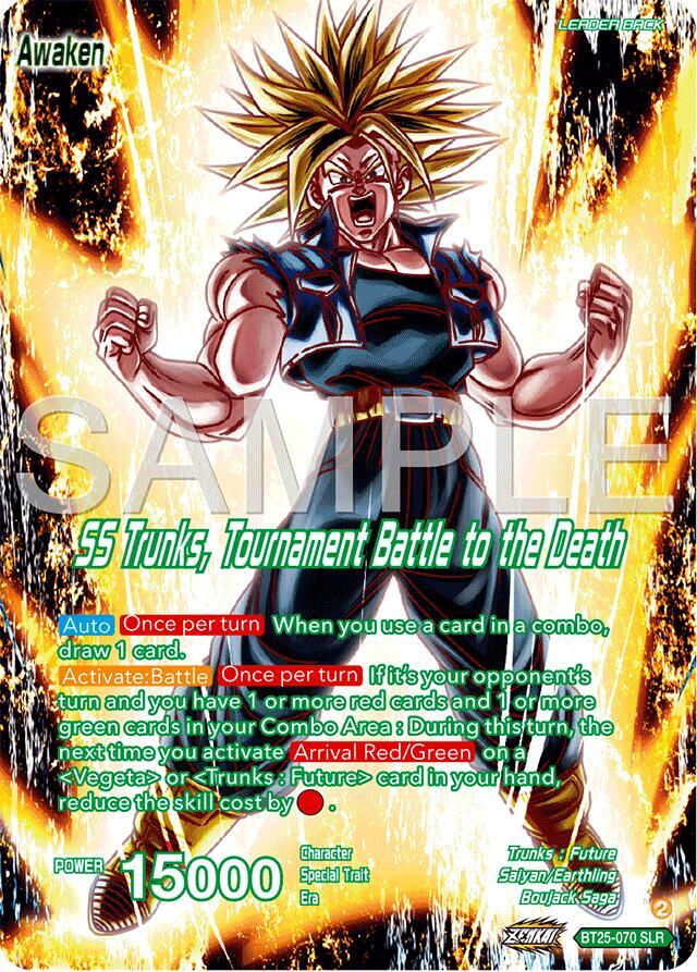 Trunks // SS Trunks, Tournament Battle to the Death (SLR) BT25-070 card from Legend of the Dragon Balls