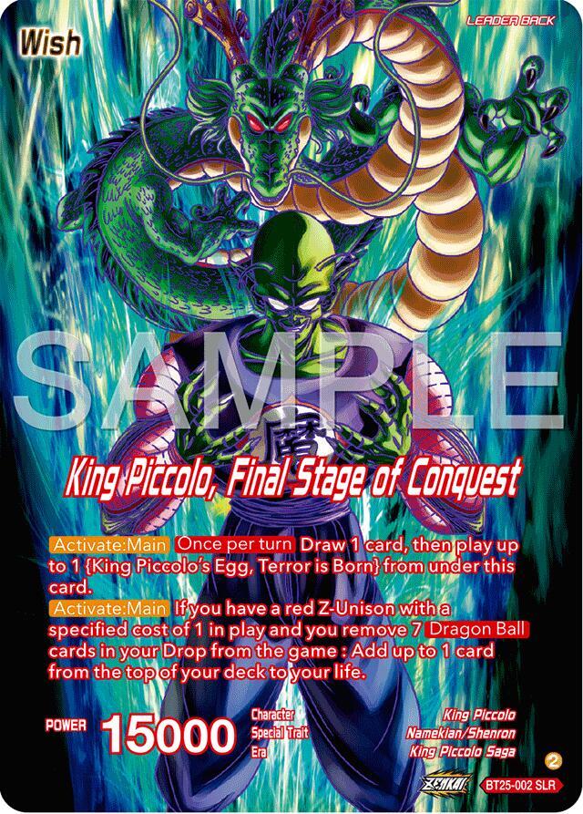 King Piccolo // King Piccolo, Final Stage of Conquest (SLR) BT25-002 card from Legend of the Dragon Balls