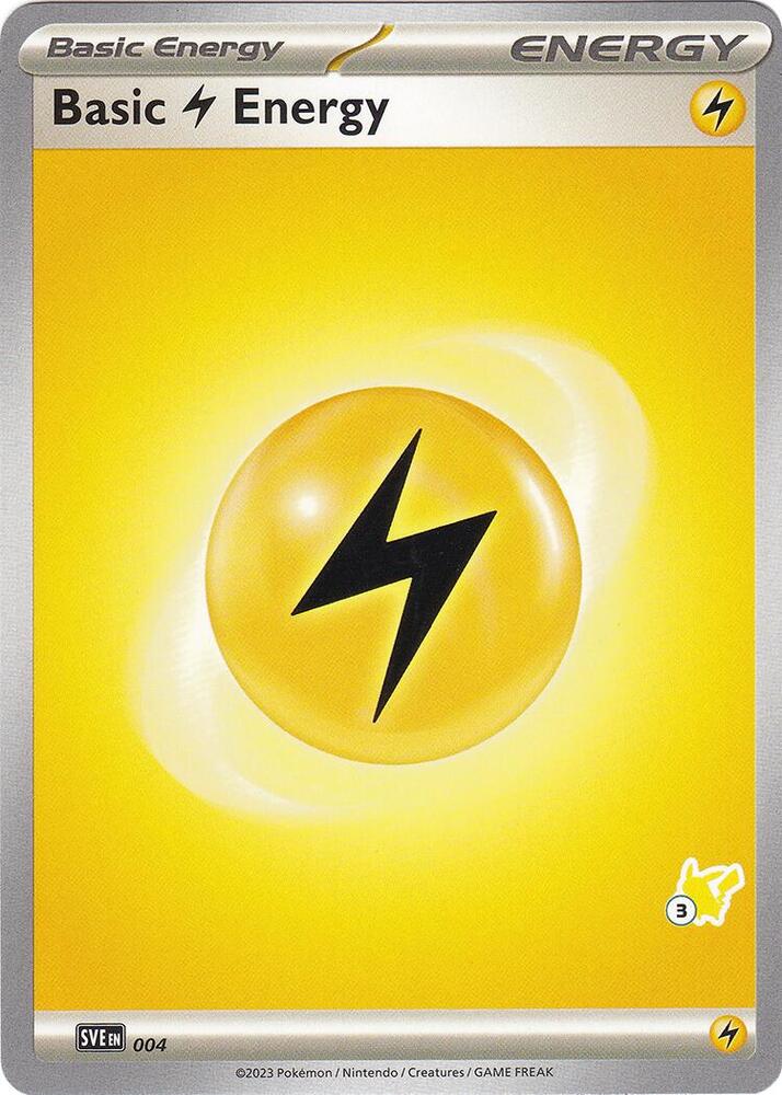 Basic Lightning Energy - Pikachu 3 004 card from Battle Academy 2024