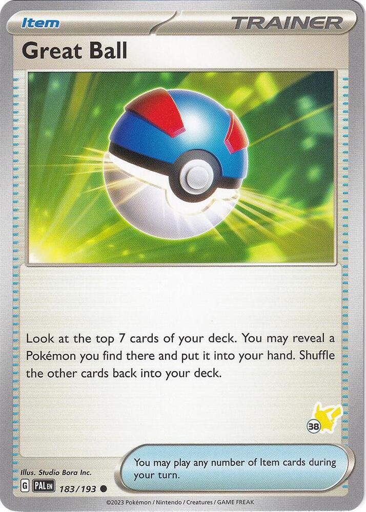 Great Ball - Pikachu 38 183/193 card from Battle Academy 2024