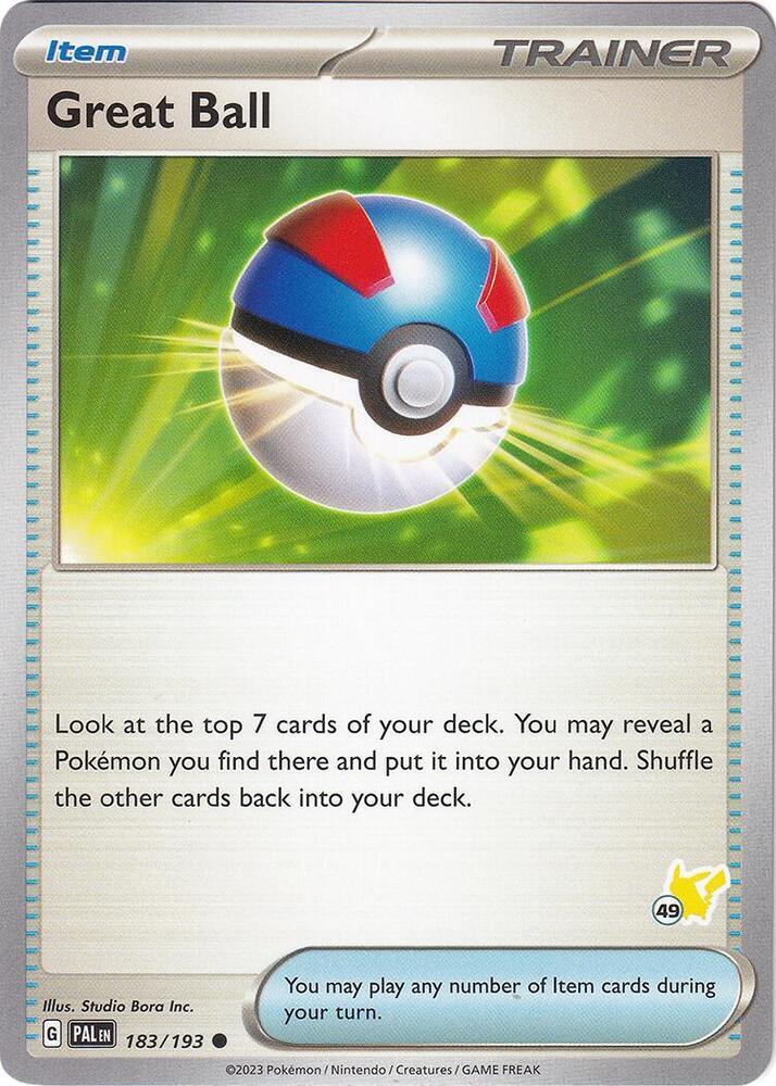 Great Ball - Pikachu 49 183/193 card from Battle Academy 2024