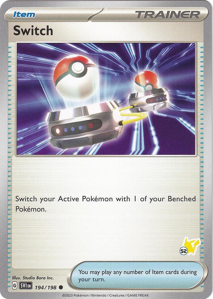 Switch - Pikachu 52 194/198 card from Battle Academy 2024