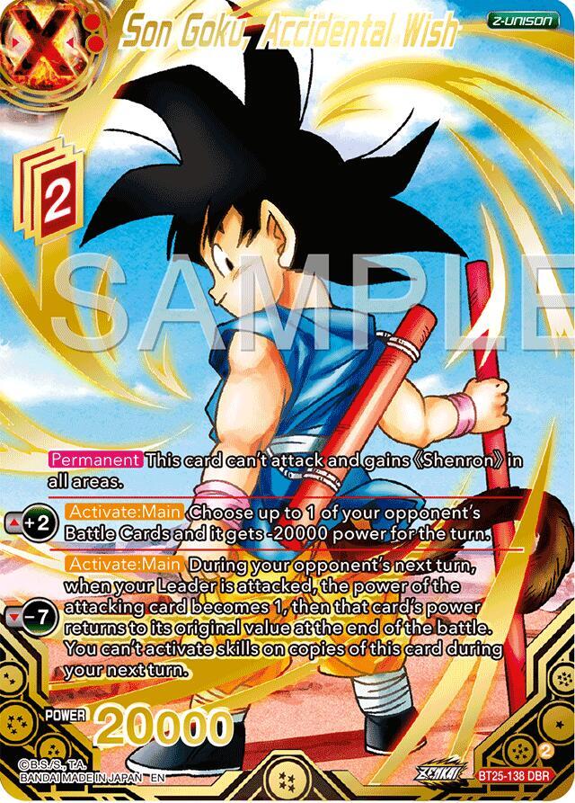 Son Goku, Accidental Wish (DBR) BT25-138 card from Legend of the Dragon Balls