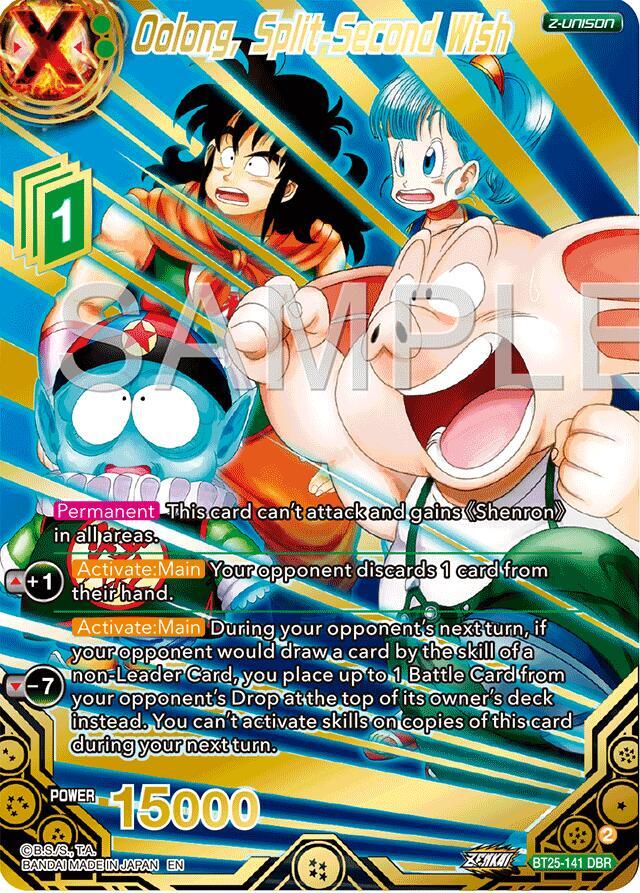 Oolong, Split-Second Wish (DBR) BT25-141 card from Legend of the Dragon Balls
