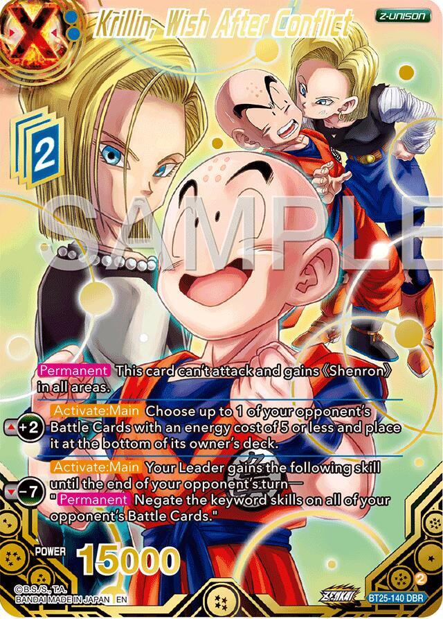 Krillin, Wish After Conflict (DBR) BT25-140 card from Legend of the Dragon Balls