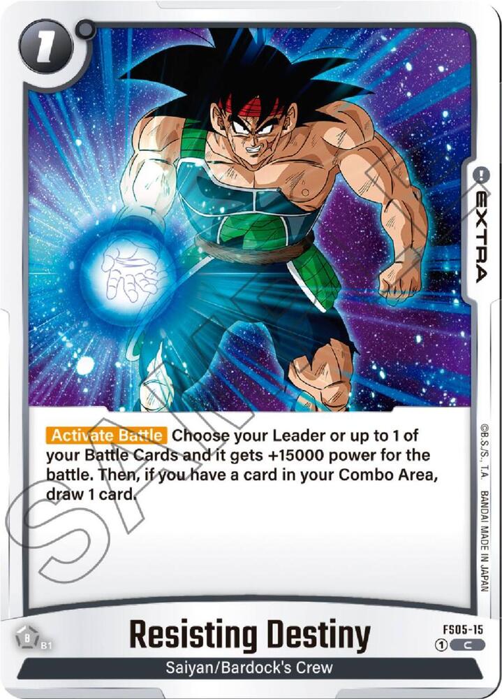 Resisting Destiny FS05-15 card from Starter Deck 5: Bardock