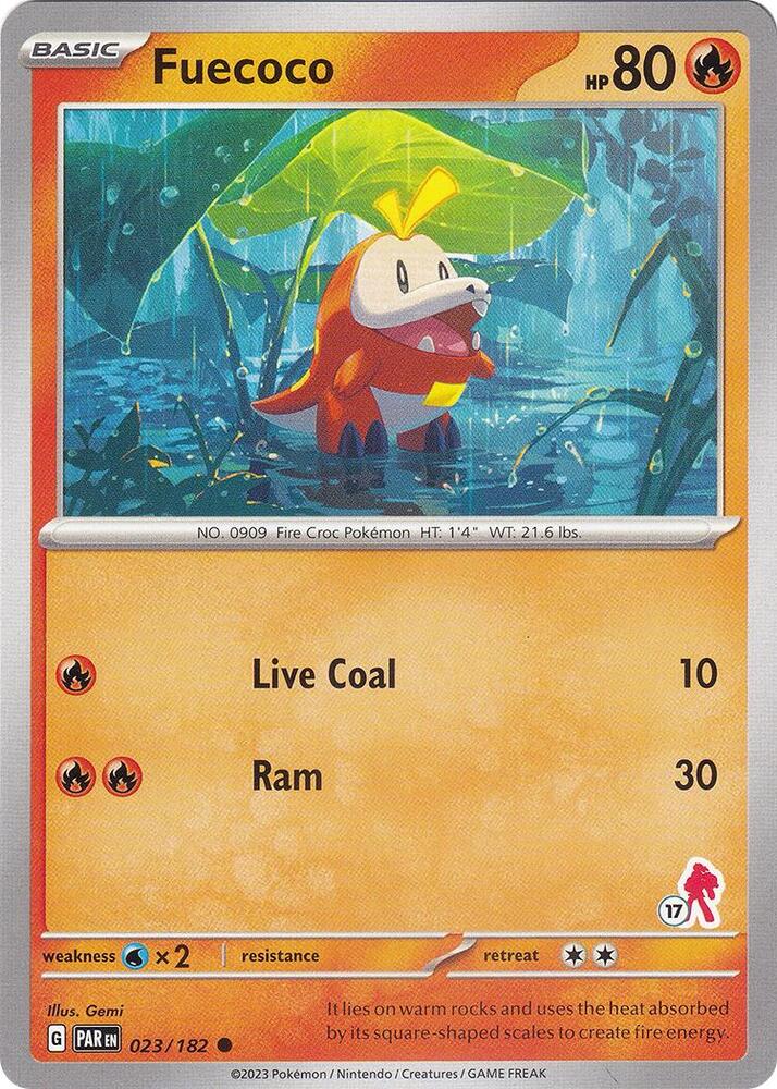Fuecoco - Armarouge 17 023/182 card from Battle Academy 2024