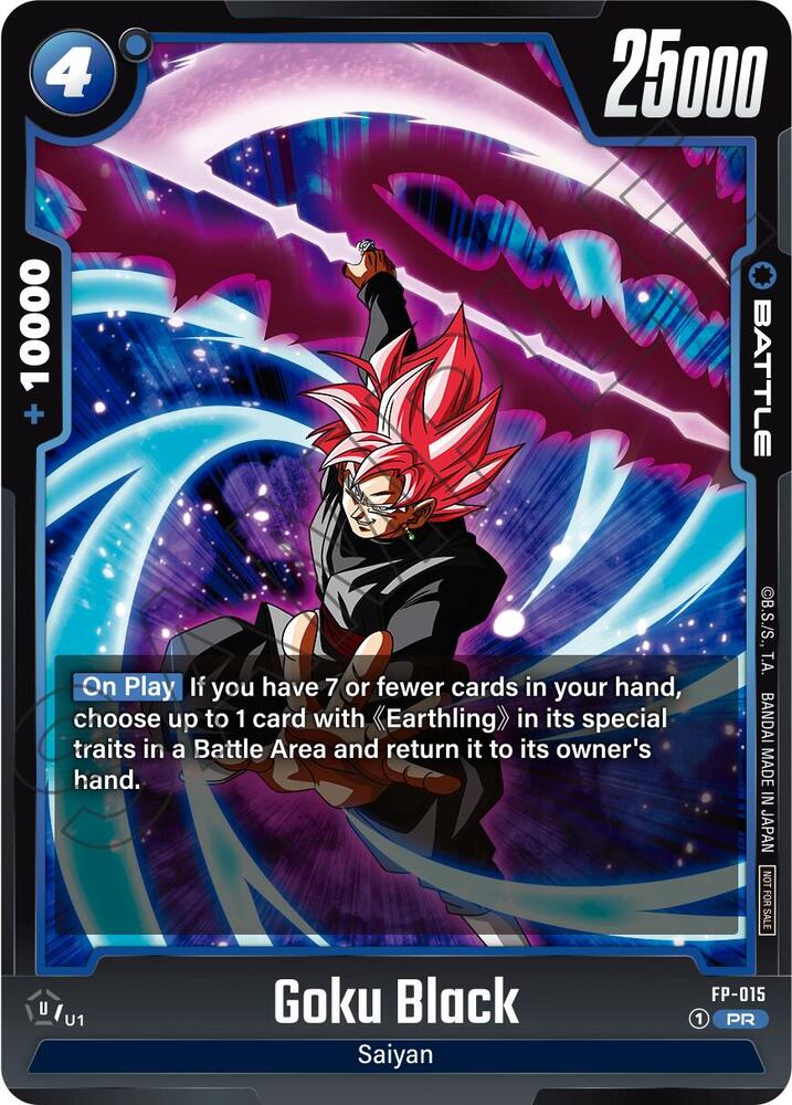 Goku Black FP-015 card from Fusion World Promotion Cards and Packs