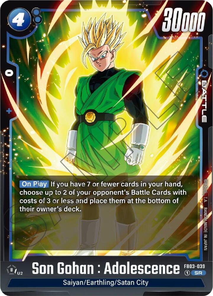 Son Gohan : Adolescence FB03-039 card from Raging Roar
